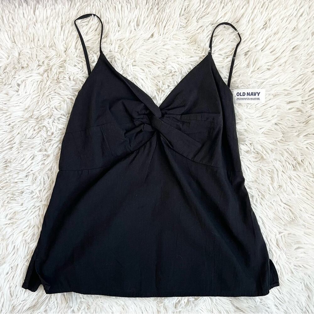 Old Navy Black Twist Front Cami Top Size Medium NWT